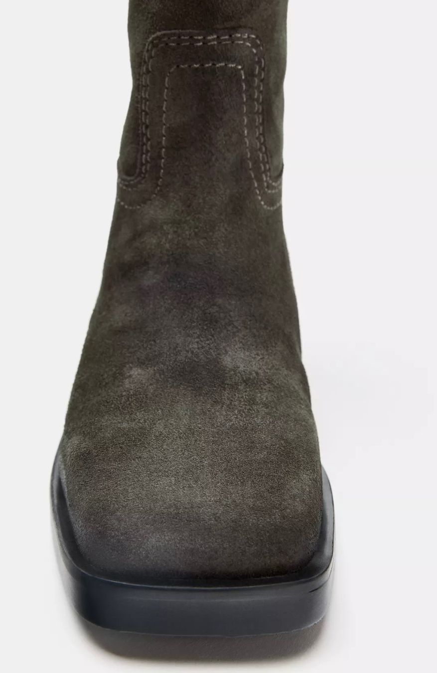 Zara Scarpe da donna: NEW Zara Suede Leather Boots – Nuovo (secondo la descrizione) da St. Gallen venduto da look-twice 4