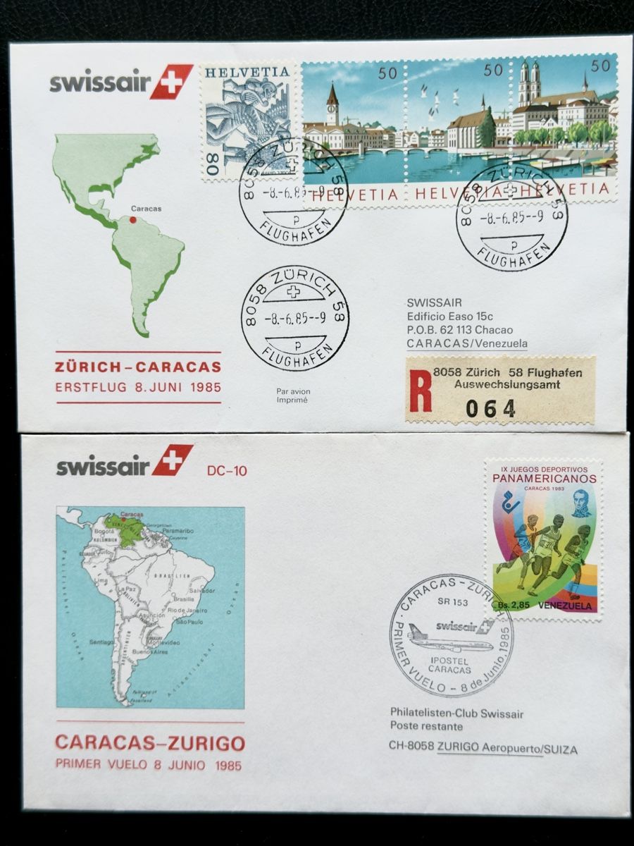 Alle Briefmarken: Flugpost Swissair etc. 20-Briefe (2) – Gebraucht aus Glattbrugg von Artos67 7