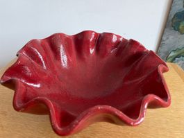 Fruchtschale oder Deko Schale rot Keramik