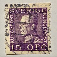Briefmarken aus Schweden König Gustav V. gestempelt