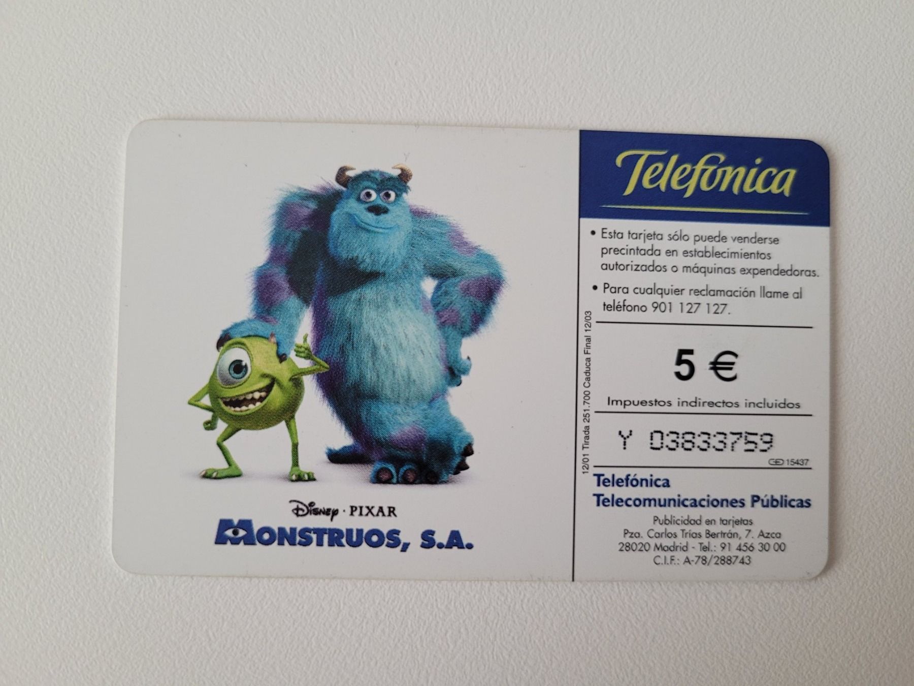 Telefon- & Taxkarten: Telefonkarte Spanien "Momstruos" – Gebraucht aus Inwil von Flower2325 1