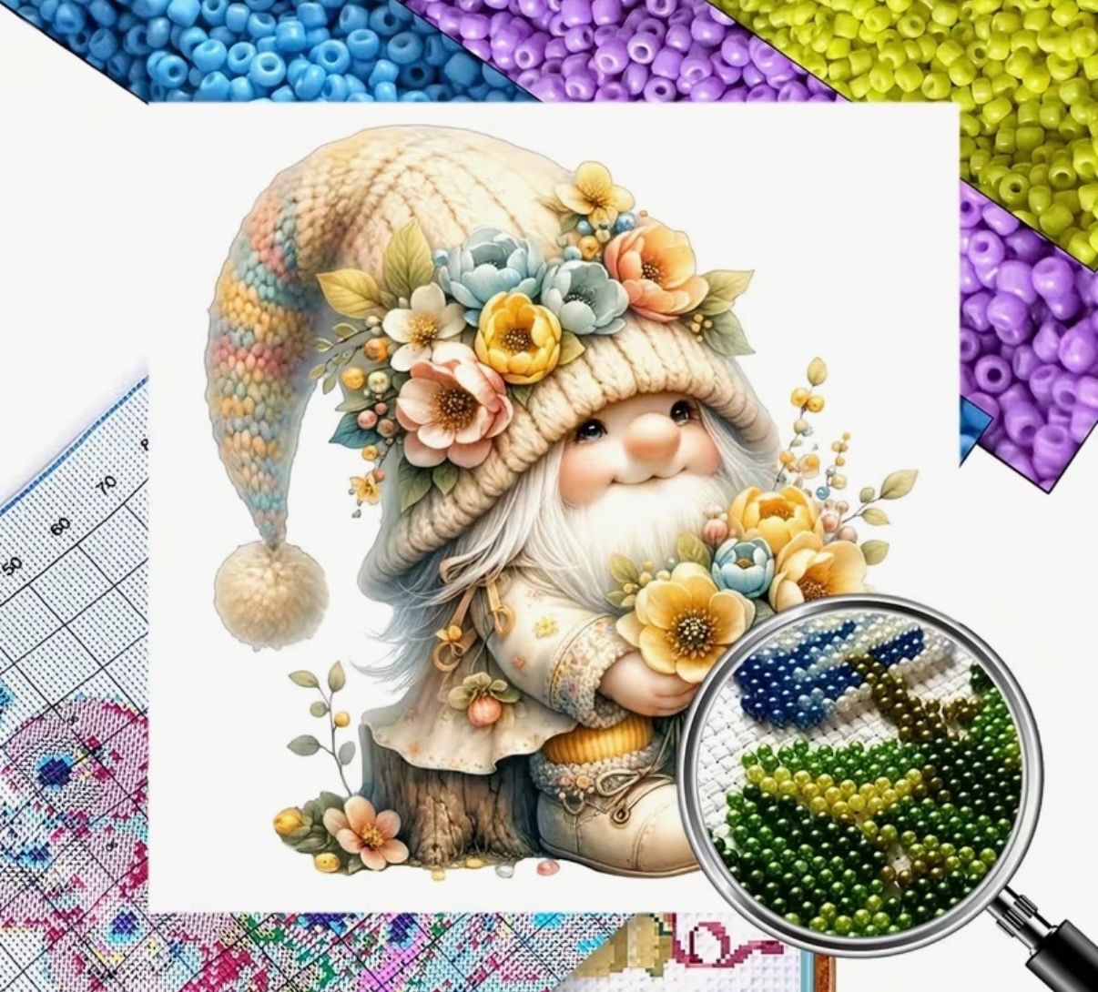 Bastelsets: Perlen-Stickerei-DIY-Gartenzwerg-Motiv -kreatives Basteln – Neu und originalverpackt aus Teufenthal AG von MeineSchatztruhe 1