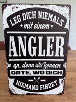 Blechschild Angler Spruch Deko