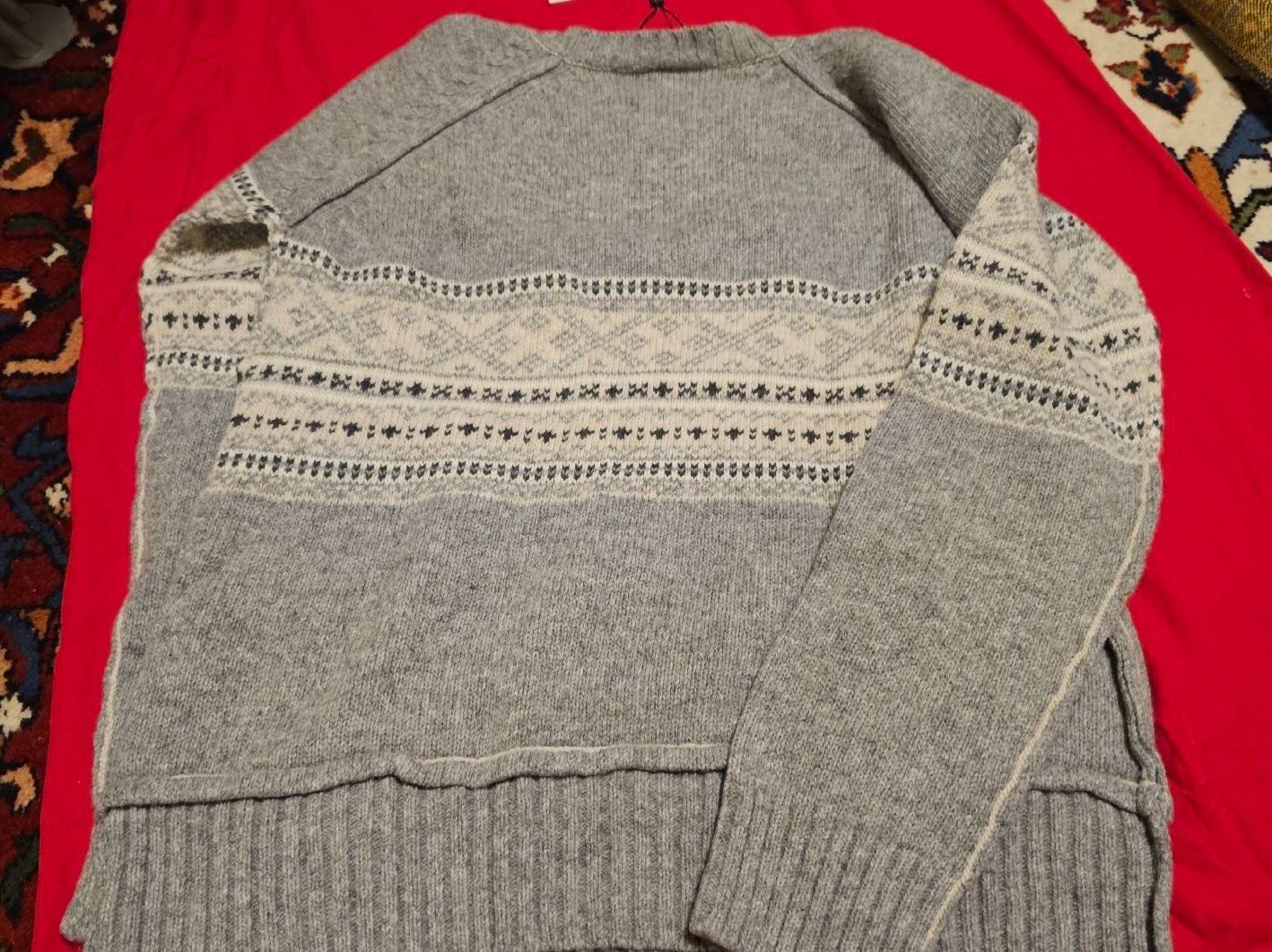 Pulls & Sweat-shirts: Warmer Winter-Pullover Strick, Grau/Weiss, Grösse M – D'occasion à Kriens par fat_6ghn 5