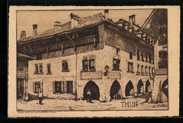 Künstler-AK Thun, Haus mit Bogengang