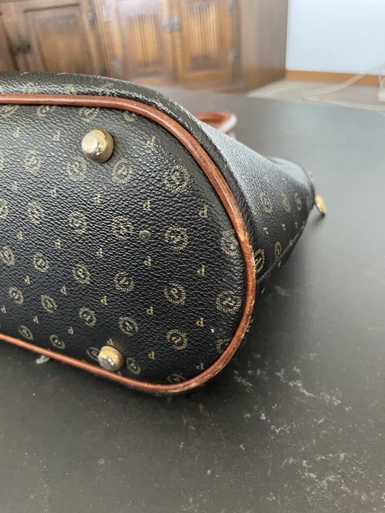 Borse da donna: Sac à main vintage Pollini, toile noir et marron – Usato da Coppet venduto da Len007 7