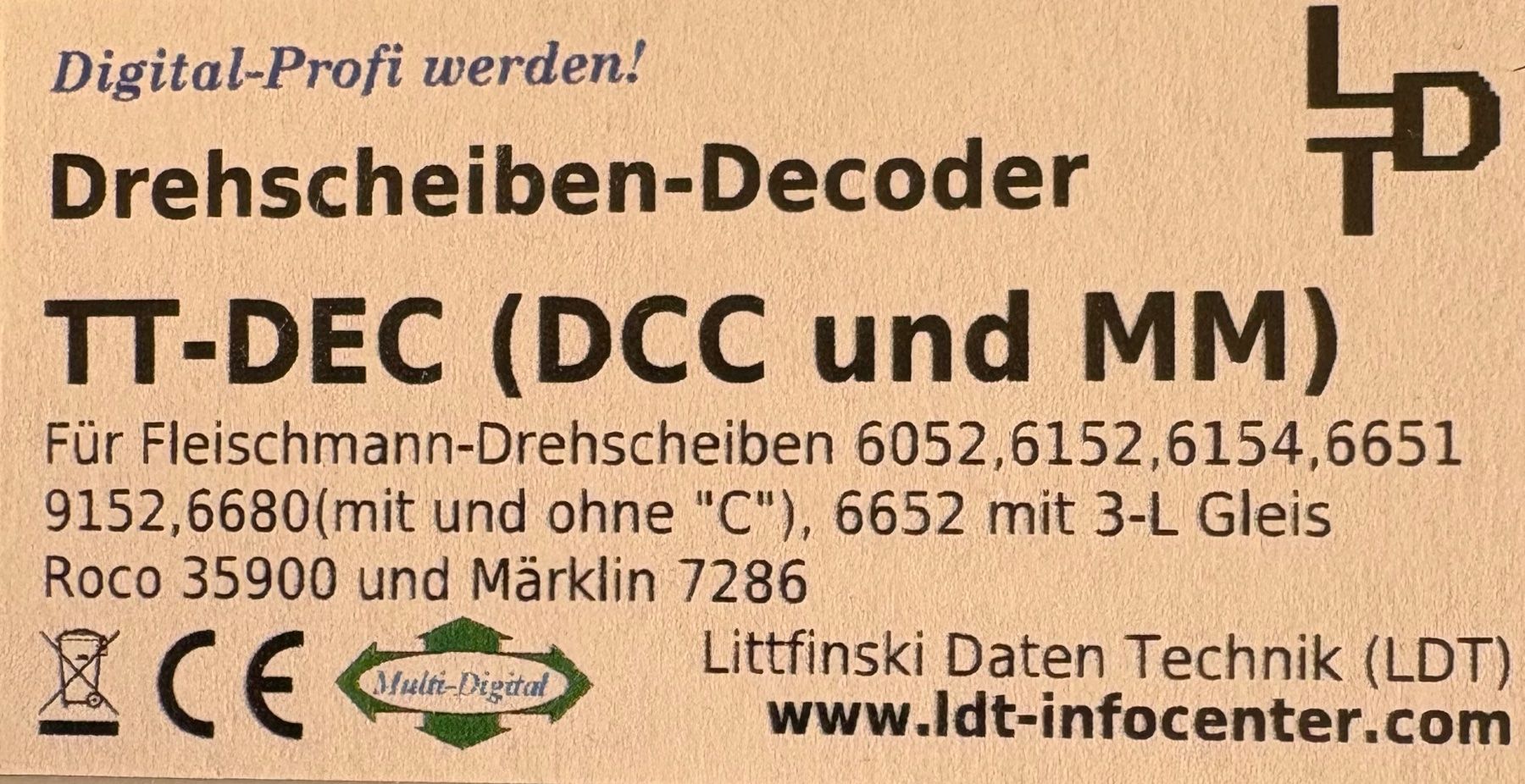 Fleischmann Modellini di ferrovie: Drehscheiben-Decoder TT-DEC (DCC & MM) FleisM, Roco, Märklin – Difettoso da Rümlang venduto da Hapro 3