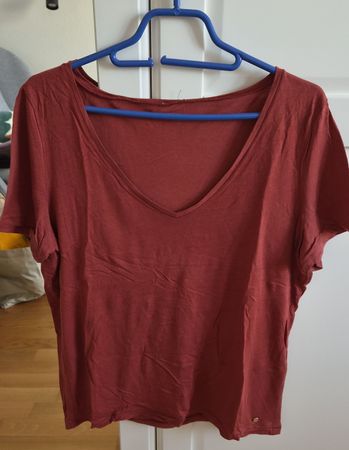 Manor T-Shirt V-Ausschnitt rostrot M
