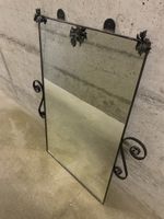 Miroir vintage en fer forgé avec décor de feuilles