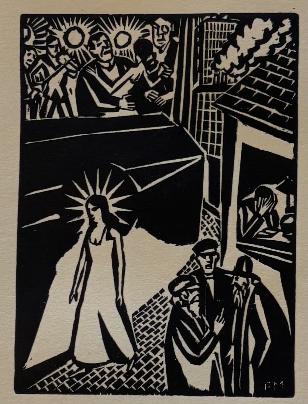 Xilografie: Frans Masereel, Holzschnitt,  1927 – Usato da Frauenfeld venduto da Merk52