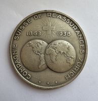 1863 - 1938 Medaille Rückversicherung Silber 70 mm