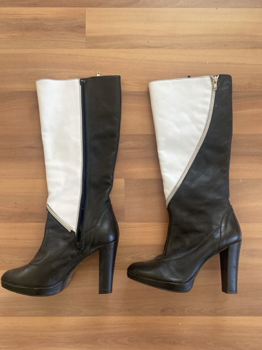 Scarpe da donna: Schwarzweisse Lederstiefel Grösse 38 – Usato da Schmitten FR venduto da noa_vm8b 1