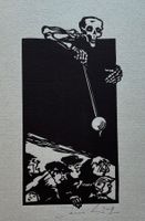 Jens Witt, Original - Linolschnitt, signiert, Das Pendel