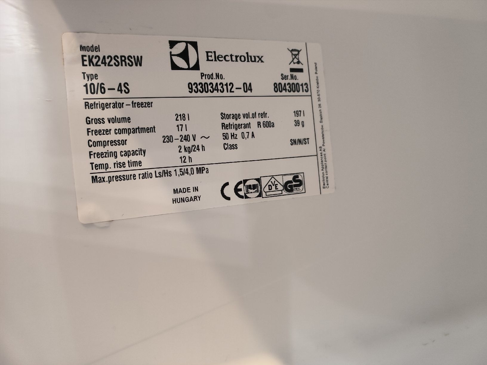 Kühlschrank: Kühlschrank Electrolux – Gebraucht aus Othmarsingen von Othm13 5