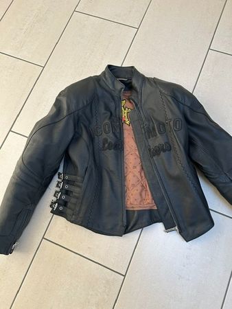 BOMB SHELL Moto Damen-Lederjacke, schwarz