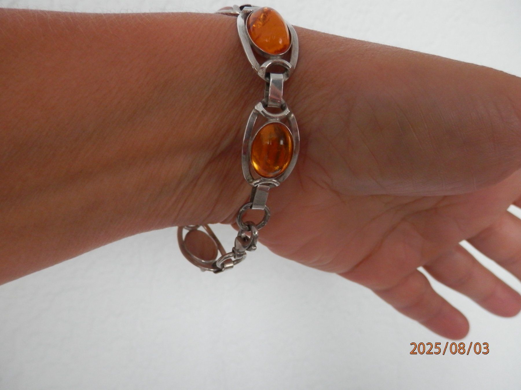Armbänder & -reifen: 925 Silber-Armband mit 6 Bernsteine,16.7 Gr. – Gebraucht aus Grenchen von Elenka 4