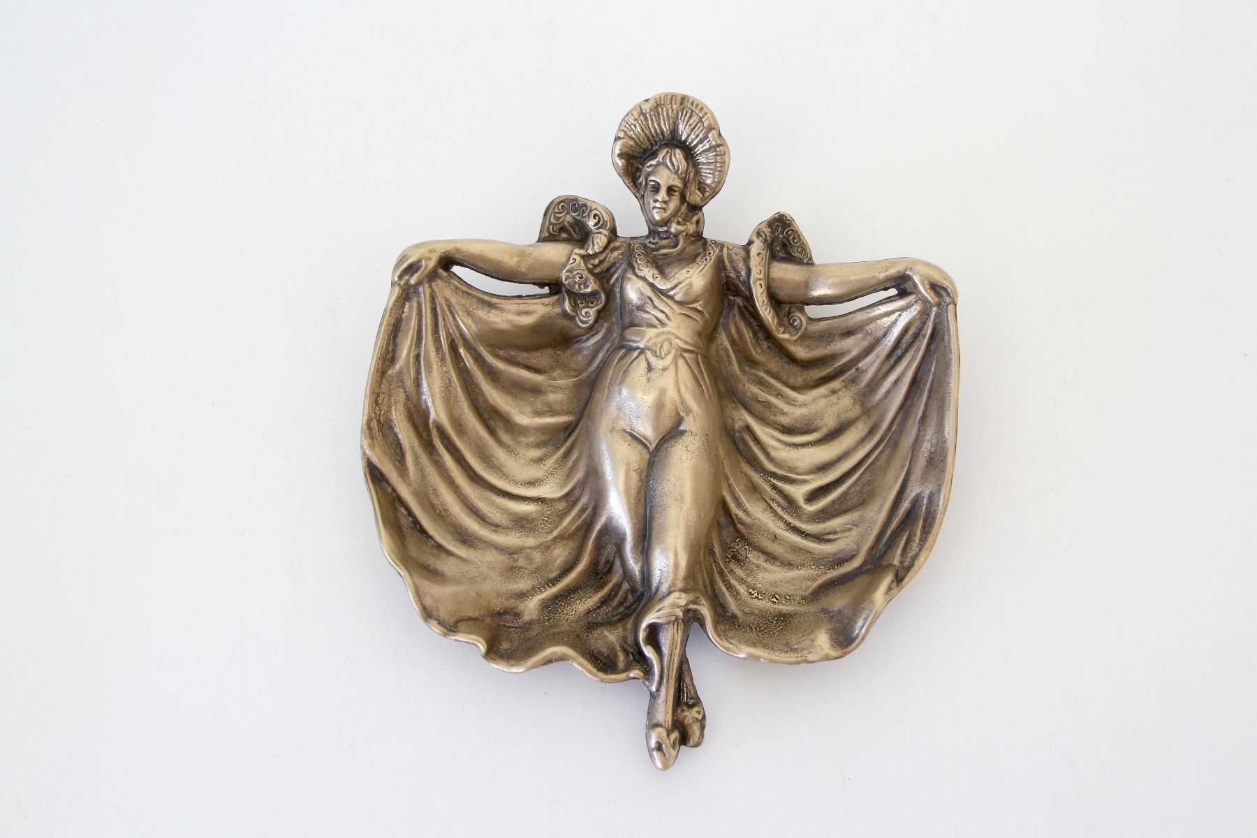 Statuette: Jugendstil Ablageschale - Bronze / Messing Schmuckschale – Usato da Merlischachen venduto da sammlerstueck