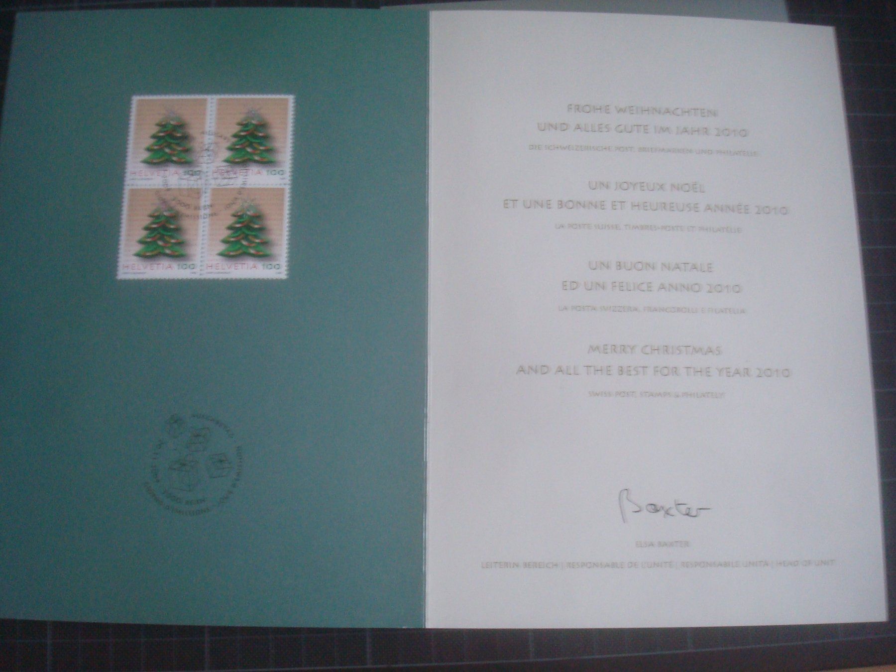 Alle Briefmarken: Wunschkarten 2009 - 2010 – Gebraucht aus Gordola von Polentaefung 3