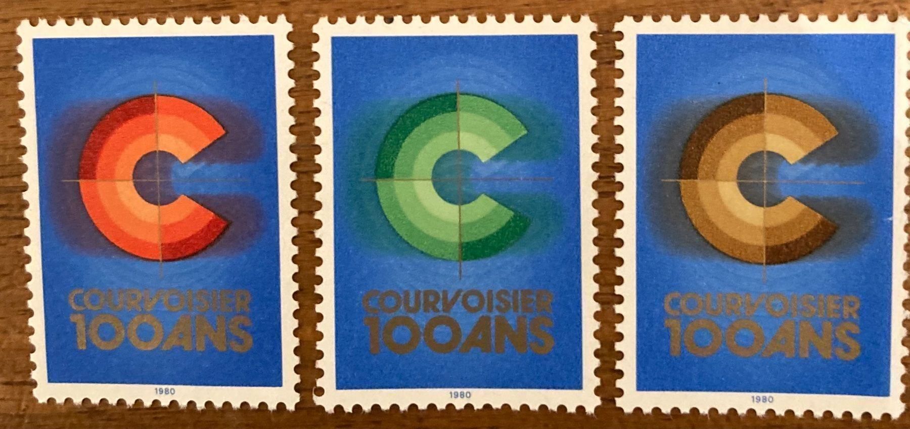Tutti i francobolli: 3 Vignetten Courvoisier - 100 Ans – Usato da Hunzenschwil venduto da zibu88