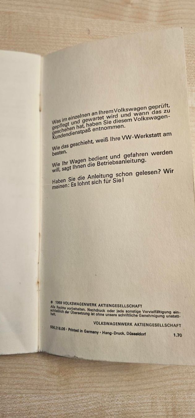 VW Documenti: VW Käfer Serviceheft 1970 – Usato da Reinach AG venduto da 911356 5