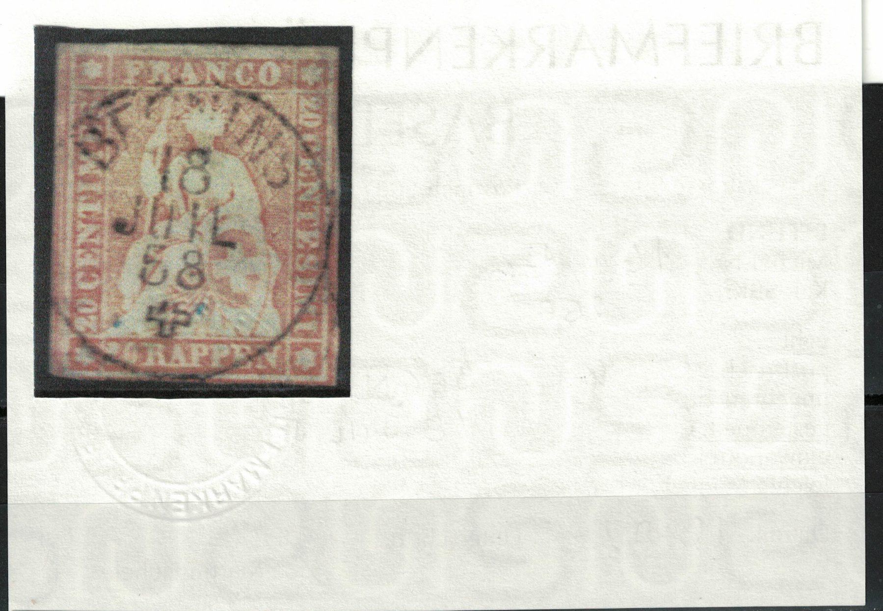 Alle Briefmarken: Strubel 25F gestempelt mit Befund – Gebraucht aus Bern von bae_958f 3