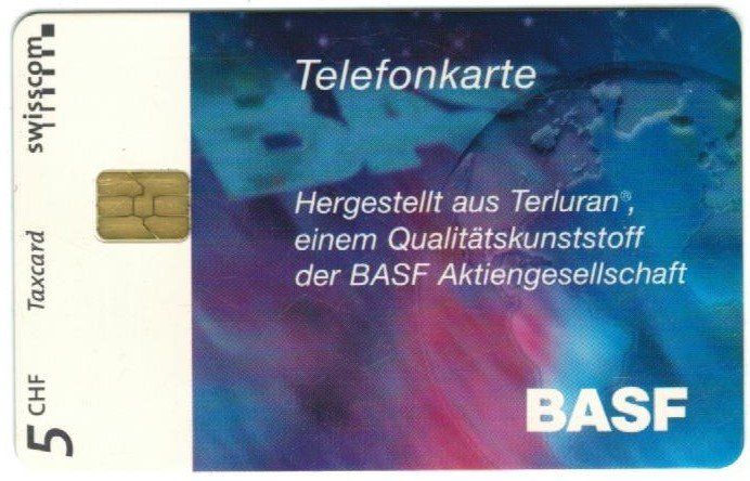 Swisscom Schede telefoniche: Taxcard Chip-1125 BASF – Usato da Zürich venduto da Tolima194