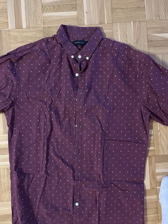 Selected Homme Shirt Burgundy Patterned Size M 40