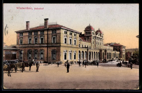 Cartes postales: Winterthur, Pferdekutschen vor dem Bahnh – D'occasion à Berlin par bartko-reher
