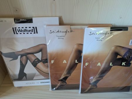 Bas fins Falke Seidenglatt, Wolford Affaire 10, neuf!
