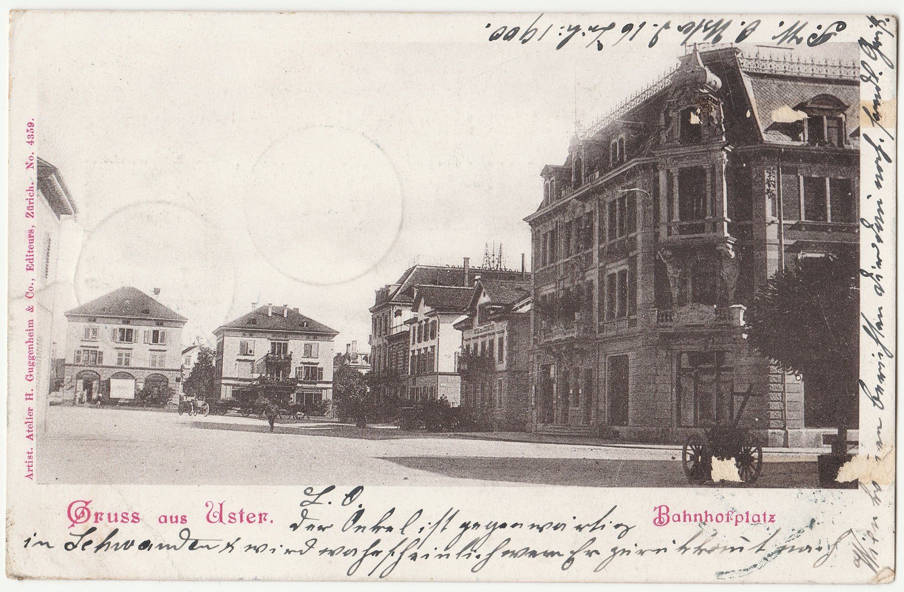 Cartoline postali: Gruss aus Uster - (1900) – Usato da Fällanden venduto da Blausegelfliege