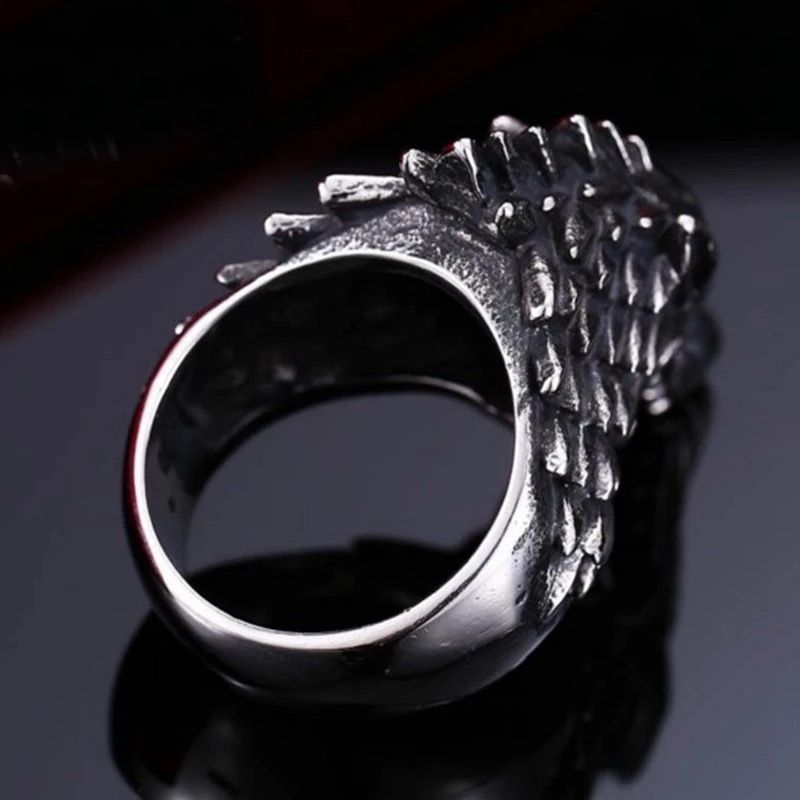 Anelli: Wolf Head Men Ring from Stainless Steel – Nuovo e nell'imballaggio originale da Aarburg venduto da StavFashion 5