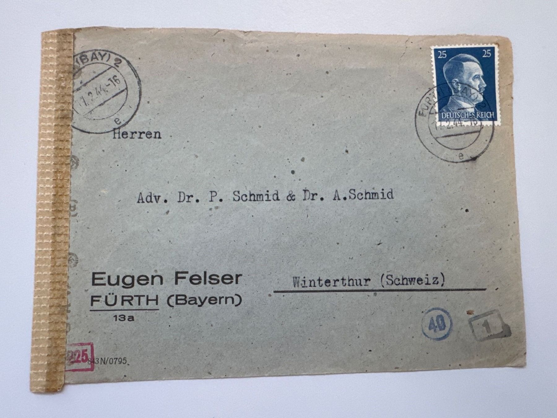 Tutti i francobolli: 1944 Brief Deutsches Reich – Usato da Küssnacht am Rigi venduto da POSTOMASTER