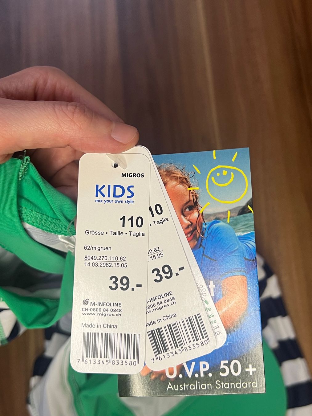 Migros Badehosen: BADEANZUG GR. 110 – Neu und originalverpackt aus chiasso von Wulli 2