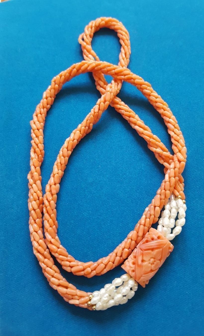 Catenine: Coralle Kette mit 585 Gold kugeln/Perlen – Usato da Wald ZH venduto da Aniade 9