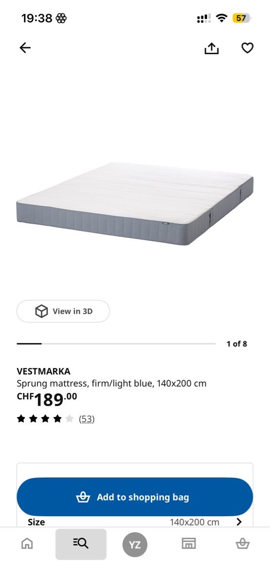 Ikea Reti a doghe: IKEA Adjustable Slatted Bed Base 140x200cm – Usato da Zürich venduto da zyh_m86p 3