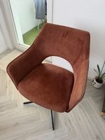 3x Moderne Drehsessel / Esszimmerstühle in Rostbraun/Kupfer