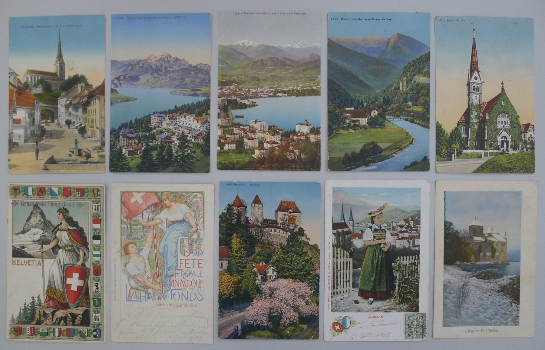 Cartes postales: 1900-1970, Schöne Sammlung mit 500 Ansichtskarten + Lithos – D'occasion à Sursee par Luzernerraute 7