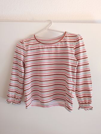 Langarmshirt für Mädchen gestreift, Grösse 104