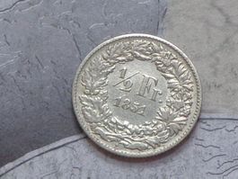 1/2 Fr. 1851 A - Helvetia assise