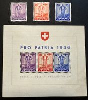 1936 Pro Patria Block W8 + W2,3,4 ungebraucht SBK 100 ab Fr1