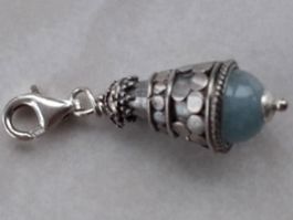 Schmuck- Taschen Anhänger, Aquamarin, Silber 925