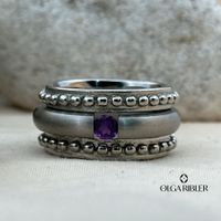 Ring-Set aus 3 Ringen – Edelstahl –Grösse 58
