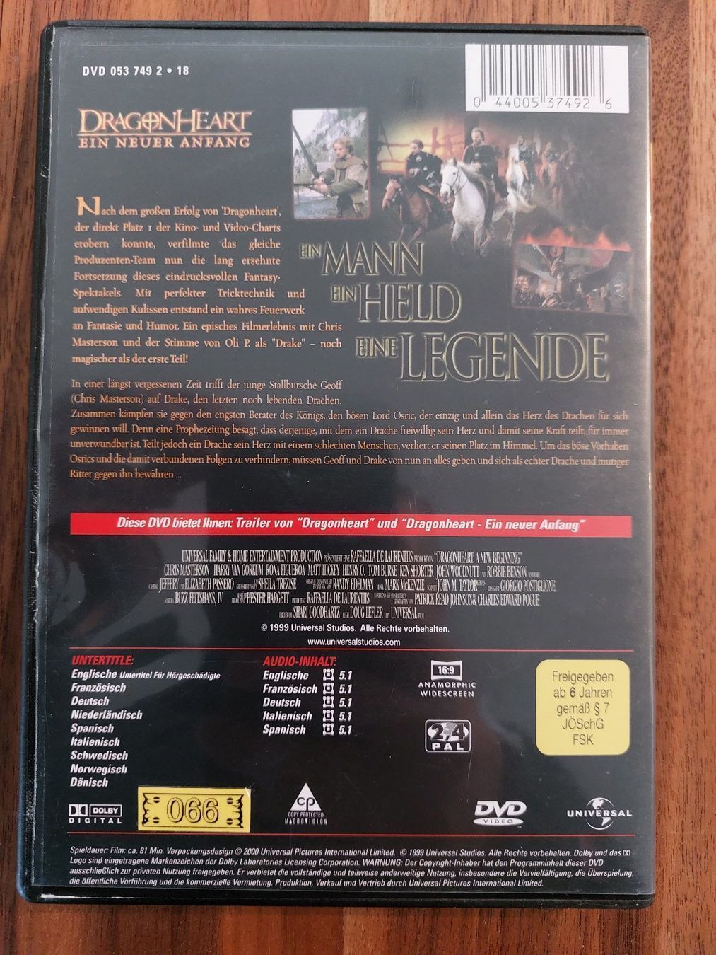 Tutti i DVDs: DVD - Dragonheart 2 Ein Neuer Anfang – Usato da Rheinfelden venduto da FilmAuktion 1