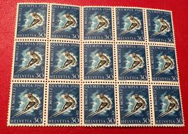 1948, Nr. 28w, 15er-Bogen ** mit Falz, Olympische Wintersp.