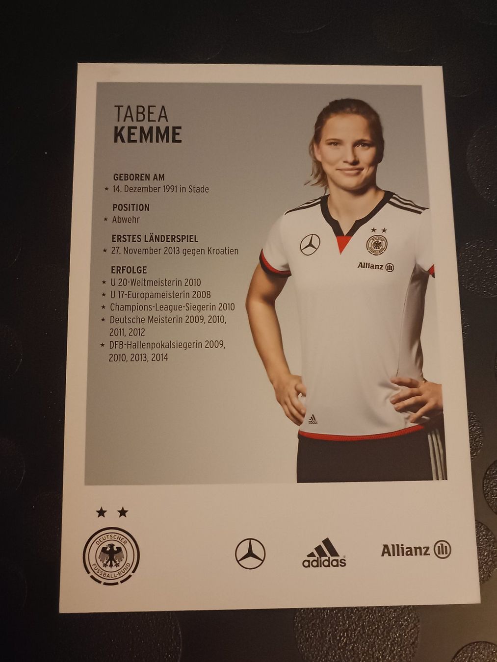 Autografi: Tabea Kemme - DFB Autogrammkarte - handsigniert – Usato da Menziken venduto da Artographs 1