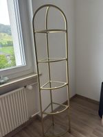 Eckregal Gold Stahl Klare Gläser - 28x158cm - Top Zustand!