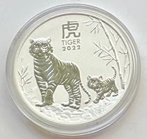 sehr schöne 1 Silber-Unze (31,1 Gr.) Year of the Tiger 2022