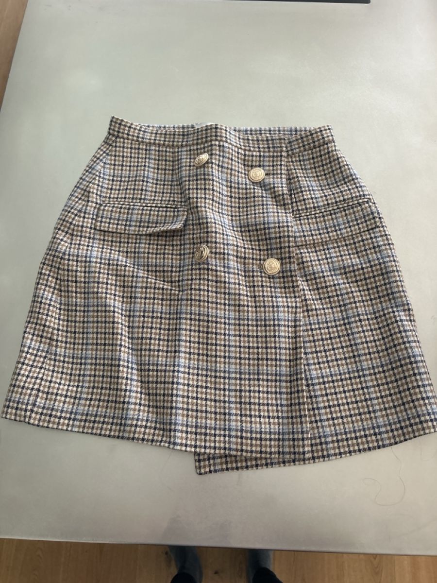 Röcke: Mini Skirt Checkered Pattern Gold Buttons Like New – Neu (gemäss Beschreibung) aus Bern von jos_xdf8