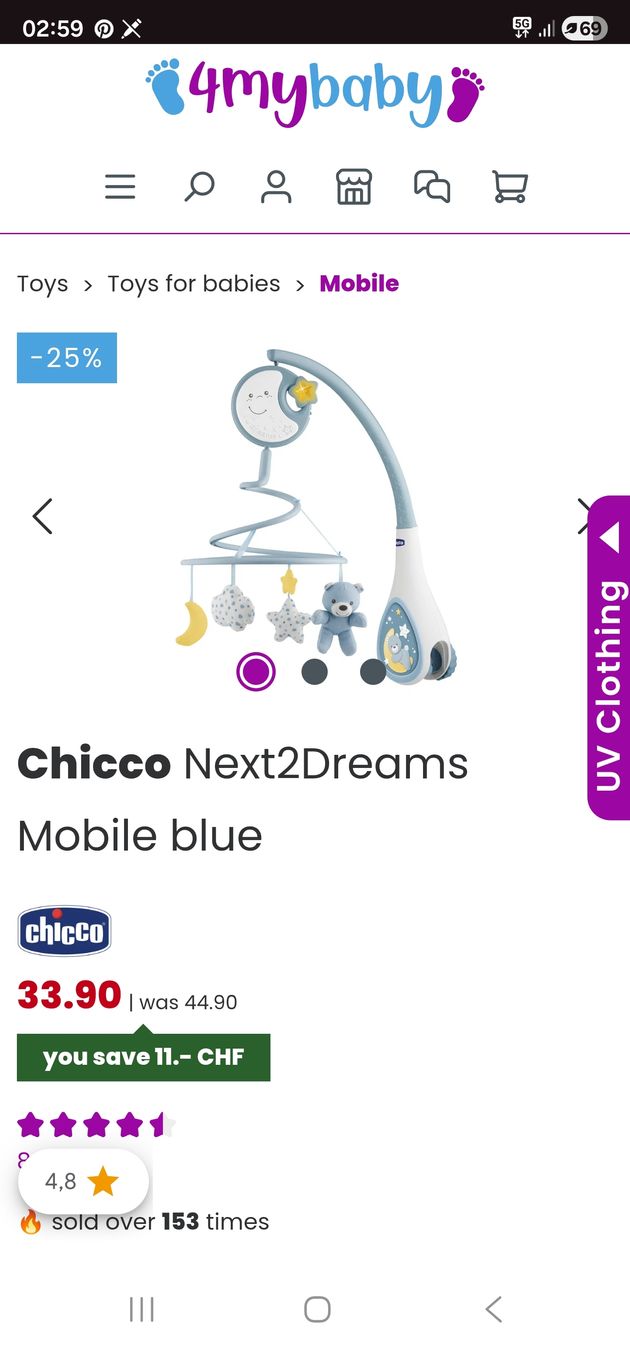 Chicco Giocattoli: Chicco Next2Dreams Mobile Blue - Great Condition! – Usato da Rorschach venduto da Alles_9.90