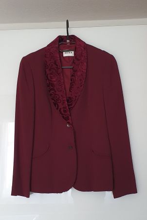 Mexx Damenblazer Gr. 36 Samtkragen weinrot